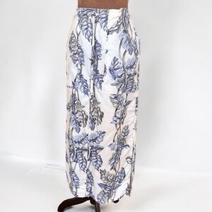 NALU Wahine Hawaiian Luau Cotton Blend Midi Skirt Drawstring L Pockets Tropical